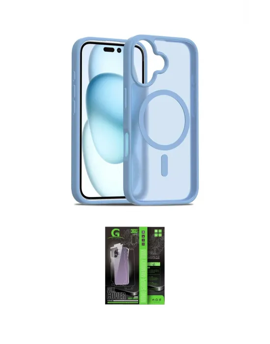 ieg™ iPhone 16 Kılıf Siluet Minimal Prime - Şeffaf 360 Full Body Arka Koruyucu