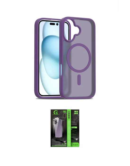 ieg™ iPhone 16 Kılıf Siluet Minimal Prime - Şeffaf 360 Full Body Arka Koruyucu