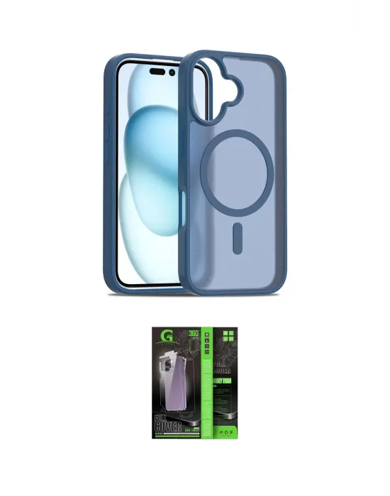 ieg™ iPhone 16 Kılıf Siluet Minimal Prime - Şeffaf 360 Full Body Arka Koruyucu