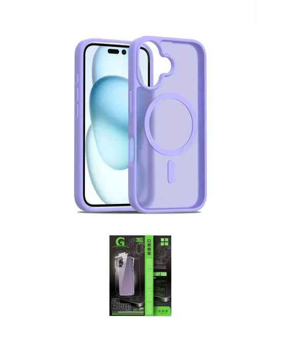 ieg™ iPhone 16 Kılıf Siluet Minimal Prime - Şeffaf 360 Full Body Arka Koruyucu