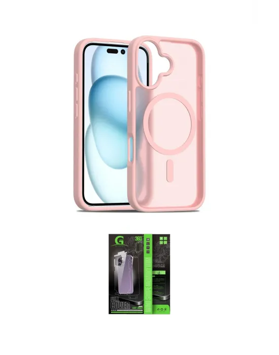 ieg™ iPhone 16 Kılıf Siluet Minimal Prime - Şeffaf 360 Full Body Arka Koruyucu