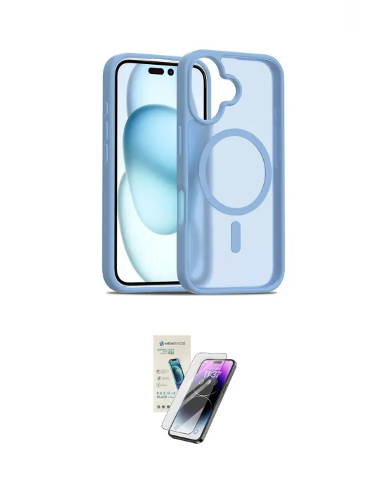 ieg™ iPhone 16 Kılıf Siluet Minimal Prime - Şeffaf Pasifik Cam Ekran Koruyucu
