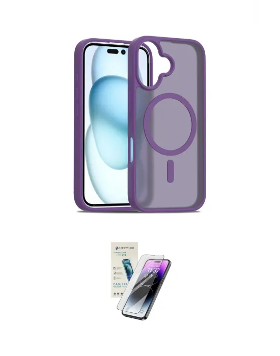 ieg™ iPhone 16 Kılıf Siluet Minimal Prime - Şeffaf Pasifik Cam Ekran Koruyucu