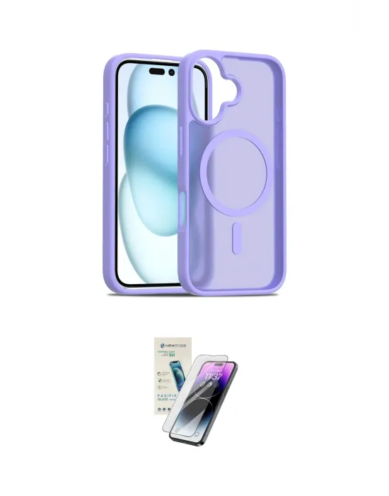 ieg™ iPhone 16 Kılıf Siluet Minimal Prime - Şeffaf Pasifik Cam Ekran Koruyucu
