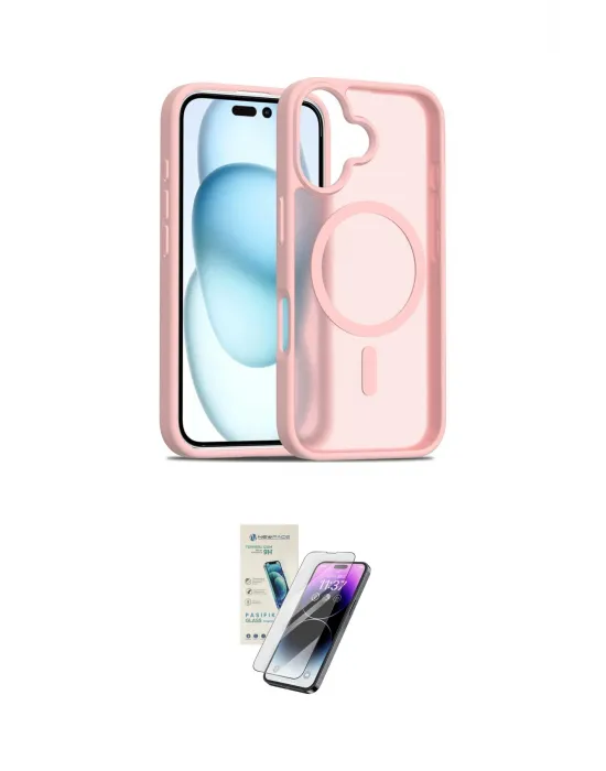 ieg™ iPhone 16 Kılıf Siluet Minimal Prime - Şeffaf Pasifik Cam Ekran Koruyucu