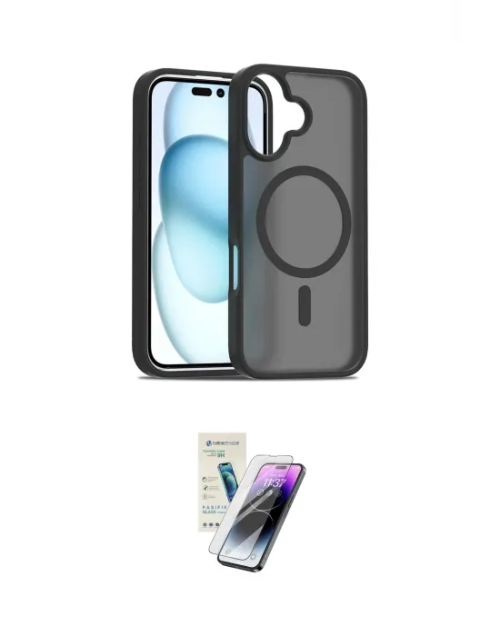 ieg™ iPhone 16 Kılıf Siluet Minimal Prime - Şeffaf Pasifik Cam Ekran Koruyucu