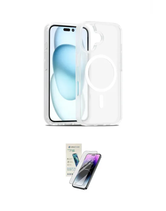 ieg™ iPhone 16 Kılıf Siluet Minimal Prime - Şeffaf Pasifik Cam Ekran Koruyucu