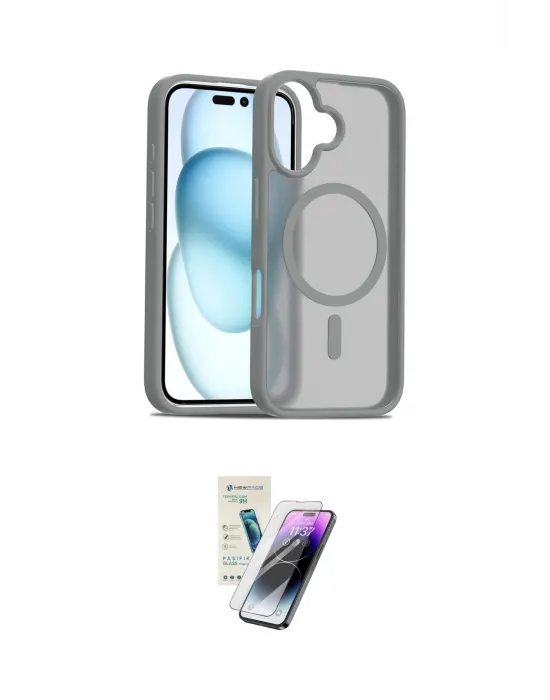 ieg™ iPhone 16 Kılıf Siluet Minimal Prime - Şeffaf Pasifik Cam Ekran Koruyucu