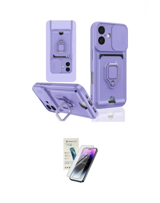 ieg™ iPhone 16 Kılıf Vadi Form Prime - Şeffaf Pasifik Cam Ekran Koruyucu