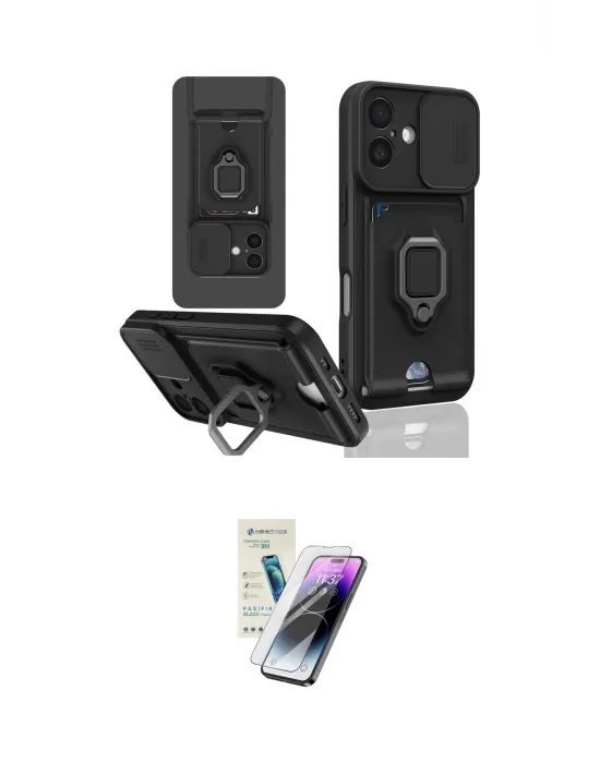 ieg™ iPhone 16 Kılıf Vadi Form Prime - Şeffaf Pasifik Cam Ekran Koruyucu