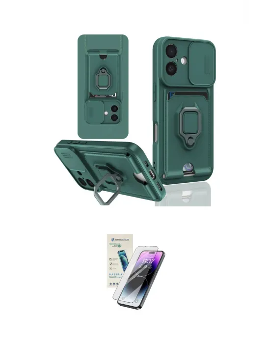 ieg™ iPhone 16 Kılıf Vadi Form Prime - Şeffaf Pasifik Cam Ekran Koruyucu