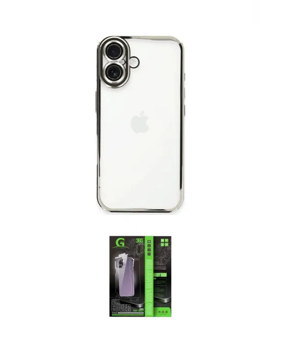 ieg™ iPhone 16 Kılıf Vadi Minimal - Şeffaf 360 Full Body Arka Koruyucu