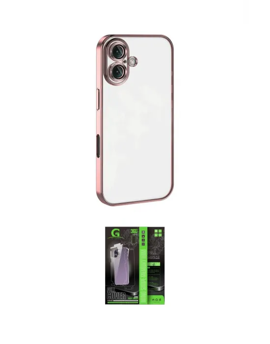ieg™ iPhone 16 Kılıf Vadi Minimal - Şeffaf 360 Full Body Arka Koruyucu