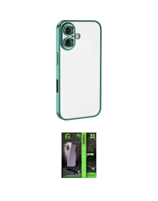 ieg™ iPhone 16 Kılıf Vadi Minimal - Şeffaf 360 Full Body Arka Koruyucu