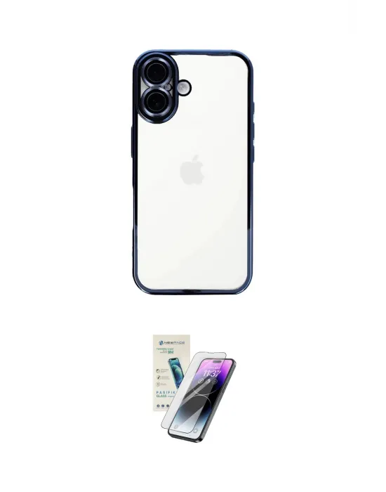 ieg™ iPhone 16 Kılıf Vadi Minimal - Şeffaf Pasifik Cam Ekran Koruyucu