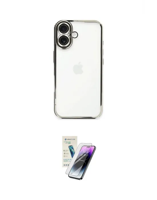 ieg™ iPhone 16 Kılıf Vadi Minimal - Şeffaf Pasifik Cam Ekran Koruyucu