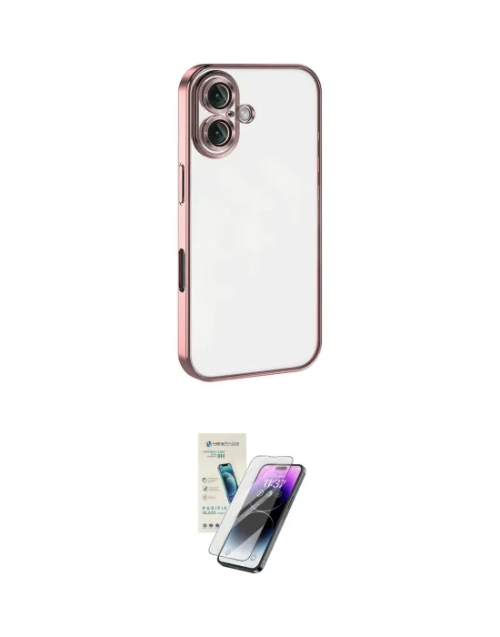 ieg™ iPhone 16 Kılıf Vadi Minimal - Şeffaf Pasifik Cam Ekran Koruyucu