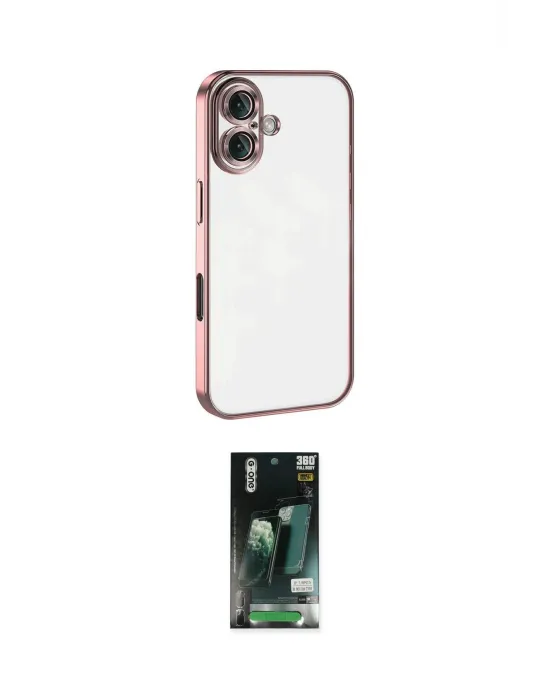 ieg™ iPhone 16 Kılıf Vadi Minimal - Siyah 360 Mat Full Body Arka Koruyucu