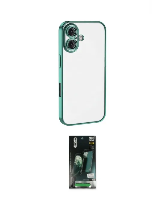 ieg™ iPhone 16 Kılıf Vadi Minimal - Siyah 360 Mat Full Body Arka Koruyucu