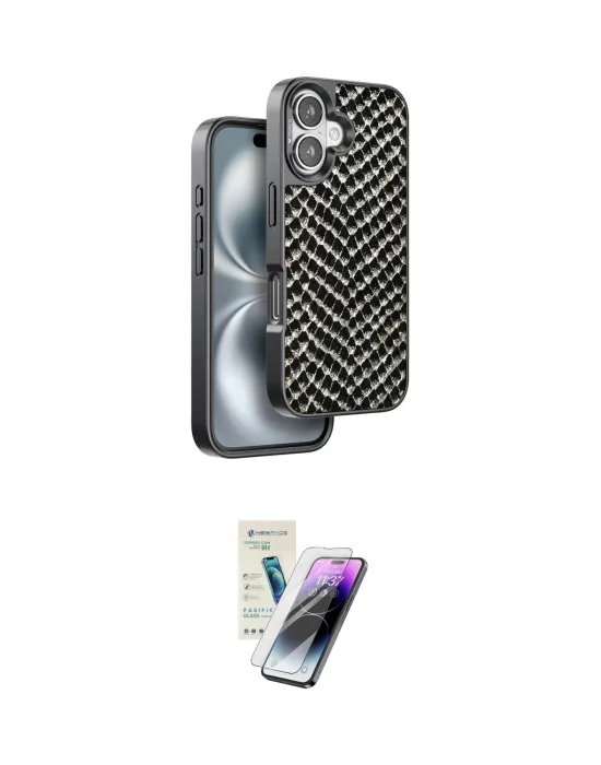 ieg™ iPhone 16 Kılıf Vadi Özel Seri - Şeffaf Pasifik Cam Ekran Koruyucu