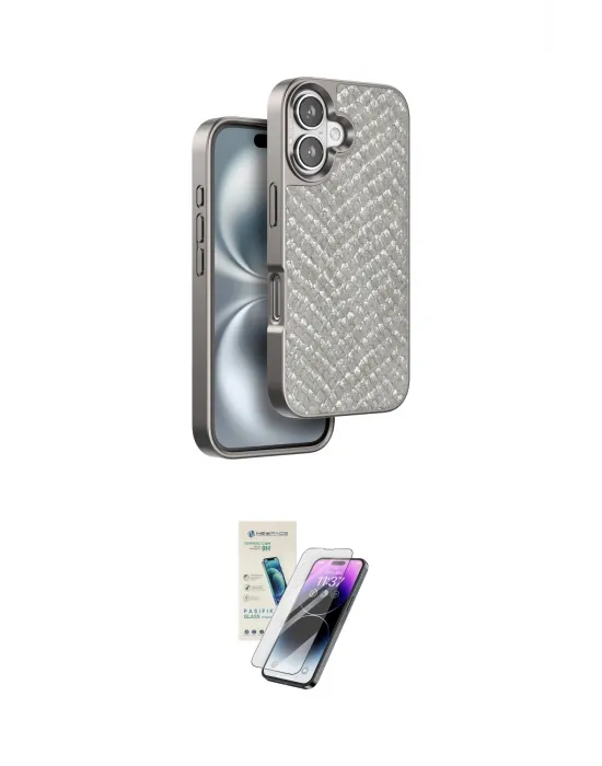 ieg™ iPhone 16 Kılıf Vadi Özel Seri - Şeffaf Pasifik Cam Ekran Koruyucu