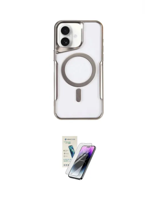 ieg™ iPhone 16 Kılıf Yadigar Klasik Özel Seri - Şeffaf Pasifik Cam Ekran Koruyucu