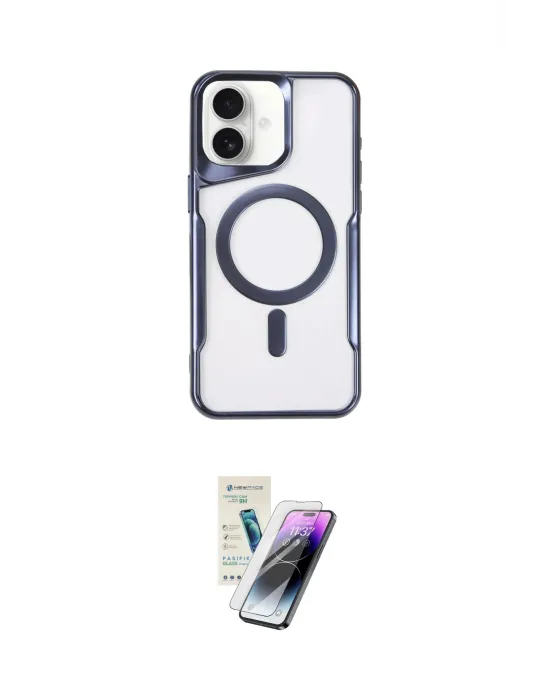 ieg™ iPhone 16 Kılıf Yadigar Klasik Özel Seri - Şeffaf Pasifik Cam Ekran Koruyucu