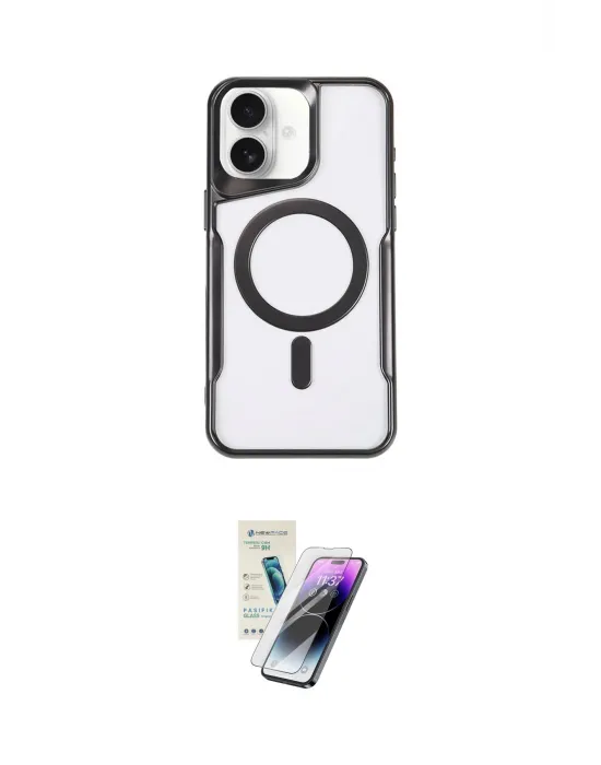 ieg™ iPhone 16 Kılıf Yadigar Klasik Özel Seri - Şeffaf Pasifik Cam Ekran Koruyucu