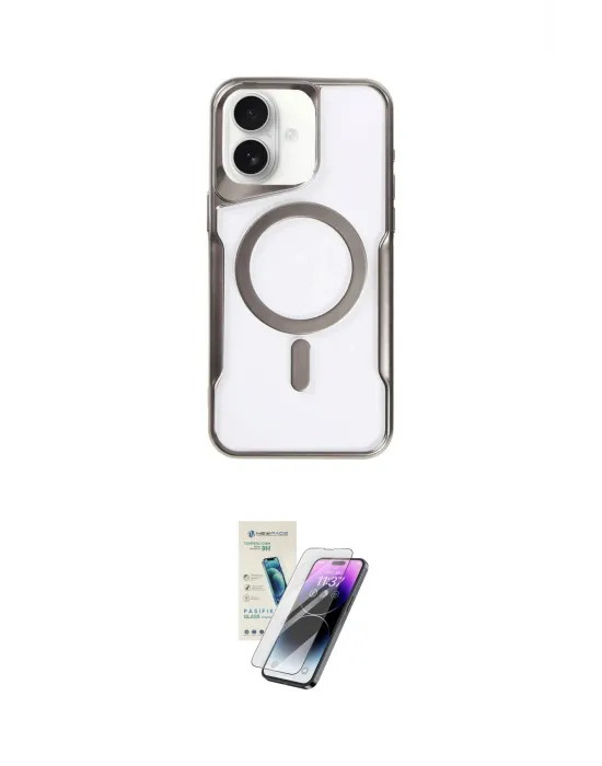 ieg™ iPhone 16 Kılıf Yadigar Klasik Özel Seri - Şeffaf Pasifik Cam Ekran Koruyucu