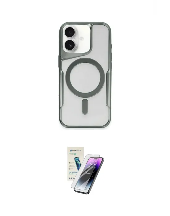 ieg™ iPhone 16 Kılıf Yadigar Klasik Özel Seri - Şeffaf Pasifik Cam Ekran Koruyucu