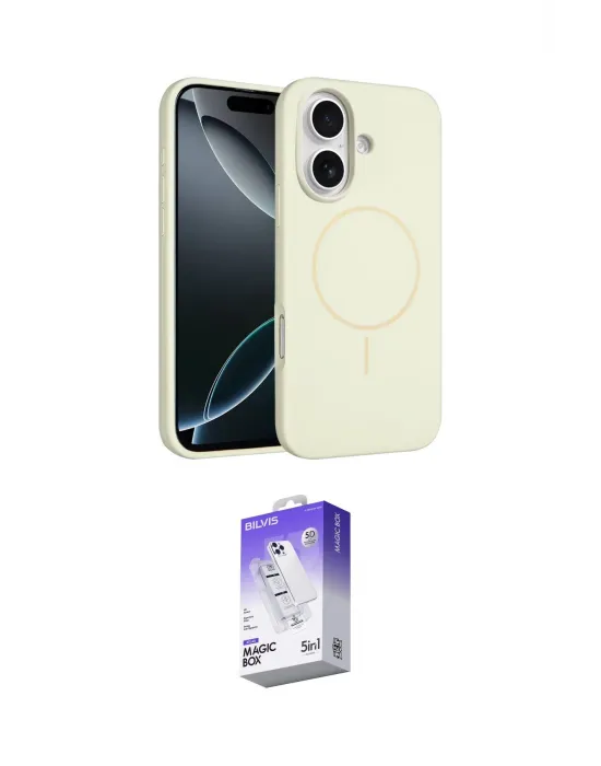 ieg™ iPhone 16 Kılıf Yankı Form Serisi - Siyah Bilvis 5in1 3D Magic Cam Ekran Koruyucu