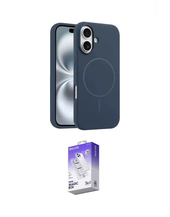 ieg™ iPhone 16 Kılıf Yankı Form Serisi - Siyah Bilvis 5in1 3D Magic Cam Ekran Koruyucu