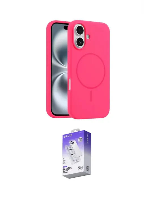 ieg™ iPhone 16 Kılıf Yankı Form Serisi - Siyah Bilvis 5in1 3D Magic Cam Ekran Koruyucu