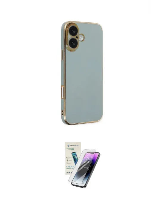 ieg™ iPhone 16 Kılıf Yankı Serisi - Şeffaf Pasifik Cam Ekran Koruyucu
