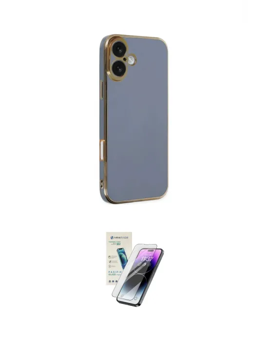 ieg™ iPhone 16 Kılıf Yankı Serisi - Şeffaf Pasifik Cam Ekran Koruyucu