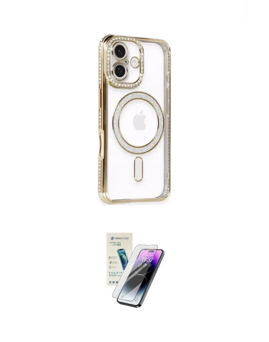 ieg™ iPhone 16 Kılıf Zirve Doku Prime - Şeffaf Pasifik Cam Ekran Koruyucu