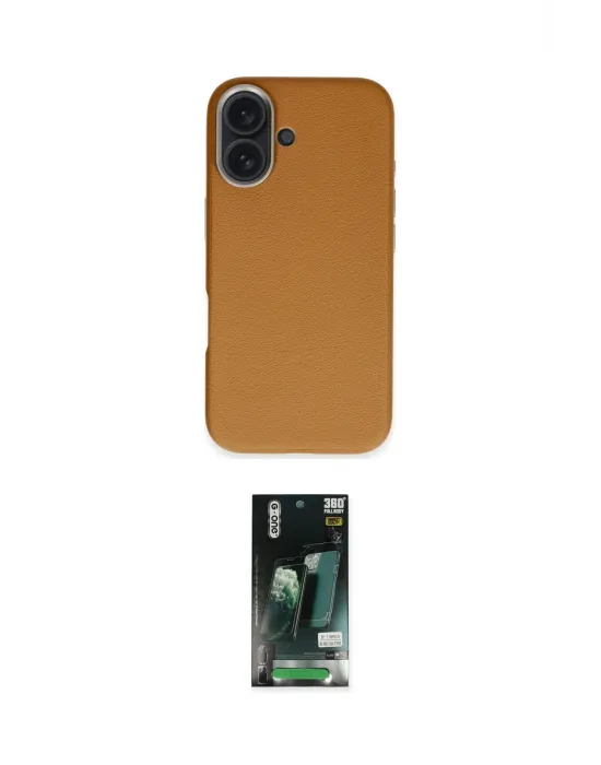 ieg™ iPhone 16 Kılıf Zirve Modern Prime - Siyah 360 Mat Full Body Arka Koruyucu