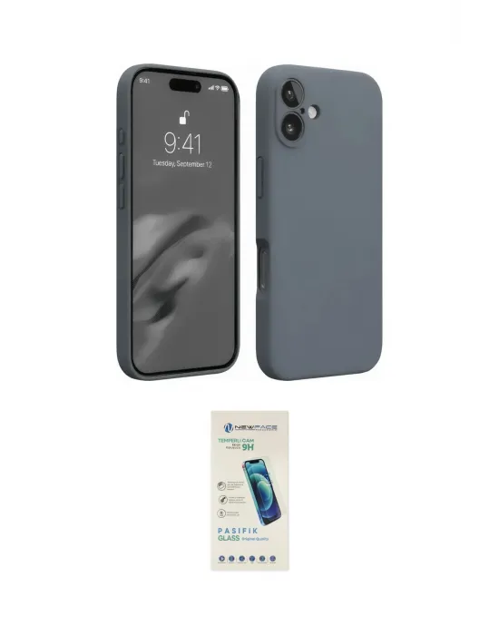 ieg™ iPhone 16 Plus Kılıf Ahenk Serisi - Şeffaf Pasifik Cam Ekran Koruyucu