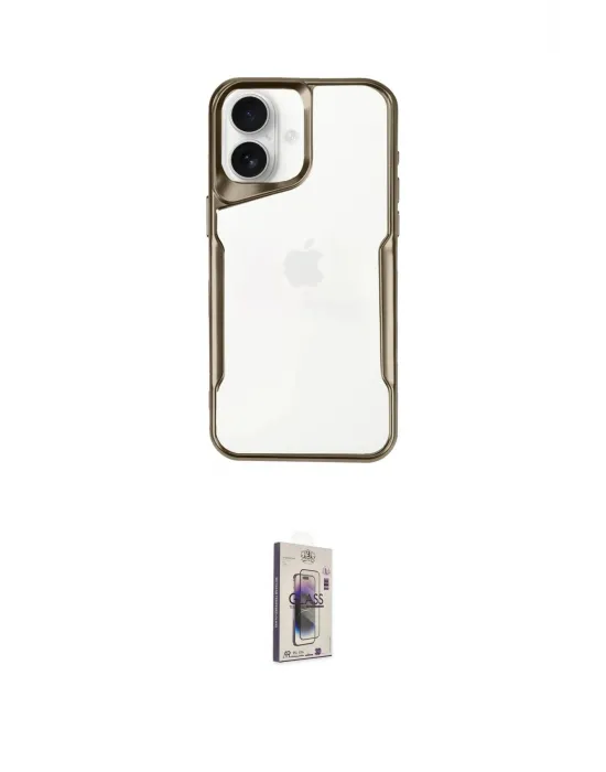 ieg™ iPhone 16 Plus Kılıf Akış Çizgi Koleksiyonu - Siyah Bilvis 3D Cam Ekran Koruyucu