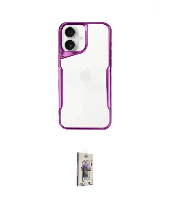 ieg™ iPhone 16 Plus Kılıf Akış Çizgi Koleksiyonu - Siyah Bilvis 3D Cam Ekran Koruyucu