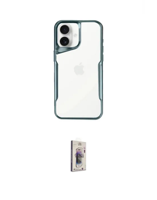 ieg™ iPhone 16 Plus Kılıf Akış Çizgi Koleksiyonu - Siyah Bilvis 3D Cam Ekran Koruyucu