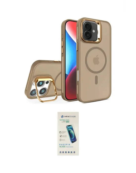 ieg™ iPhone 16 Plus Kılıf Akış Form - Şeffaf Pasifik Cam Ekran Koruyucu