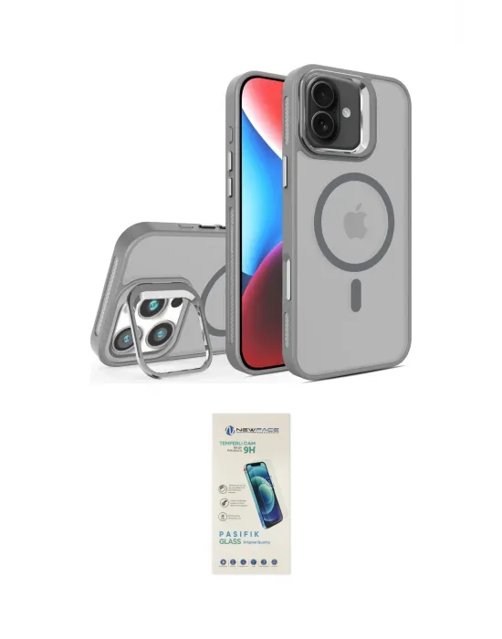 ieg™ iPhone 16 Plus Kılıf Akış Form - Şeffaf Pasifik Cam Ekran Koruyucu