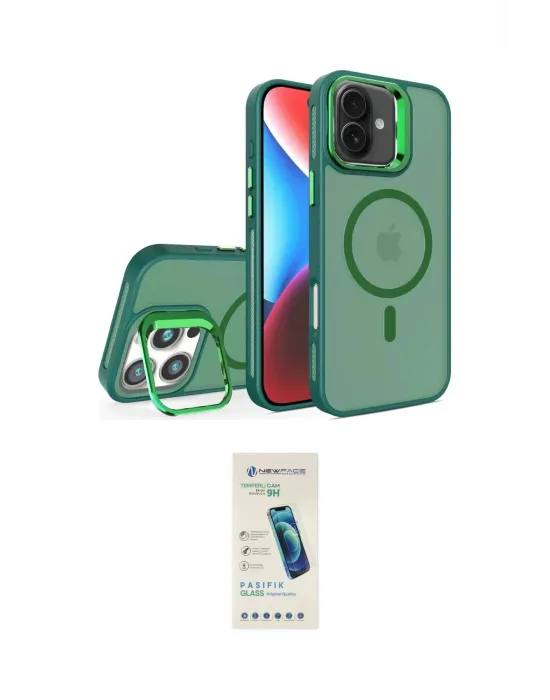ieg™ iPhone 16 Plus Kılıf Akış Form - Şeffaf Pasifik Cam Ekran Koruyucu