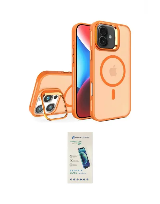 ieg™ iPhone 16 Plus Kılıf Akış Form - Şeffaf Pasifik Cam Ekran Koruyucu