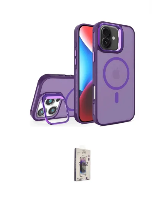 ieg™ iPhone 16 Plus Kılıf Akış Form - Siyah Bilvis 3D Cam Ekran Koruyucu
