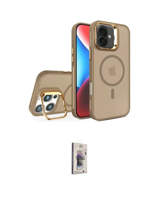 ieg™ iPhone 16 Plus Kılıf Akış Form - Siyah Bilvis 3D Cam Ekran Koruyucu