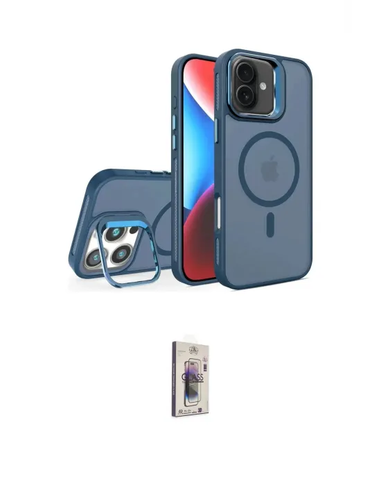 ieg™ iPhone 16 Plus Kılıf Akış Form - Siyah Bilvis 3D Cam Ekran Koruyucu