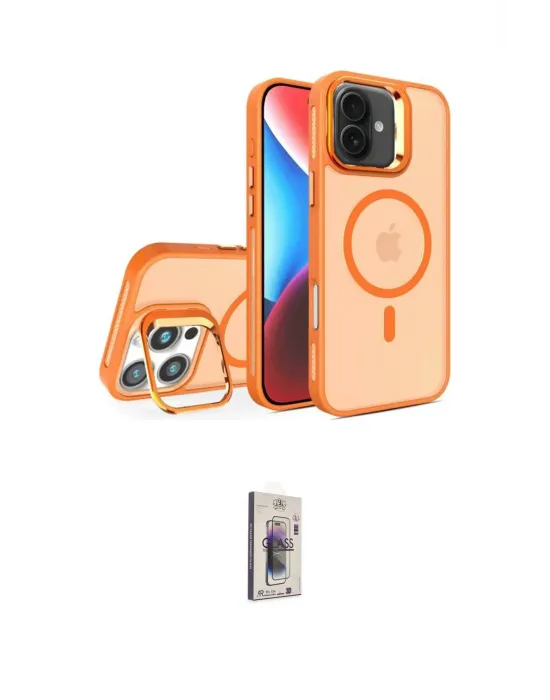 ieg™ iPhone 16 Plus Kılıf Akış Form - Siyah Bilvis 3D Cam Ekran Koruyucu
