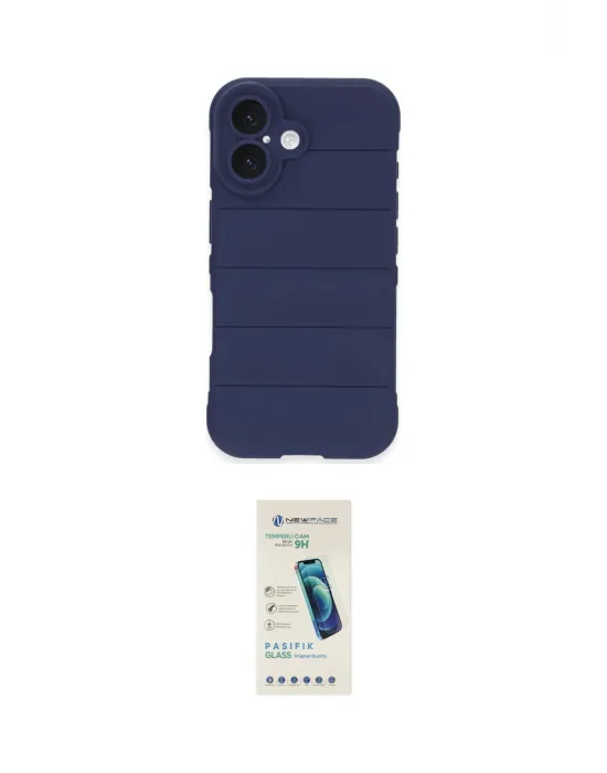 ieg™ iPhone 16 Plus Kılıf Atlas Koleksiyonu - Şeffaf Pasifik Cam Ekran Koruyucu